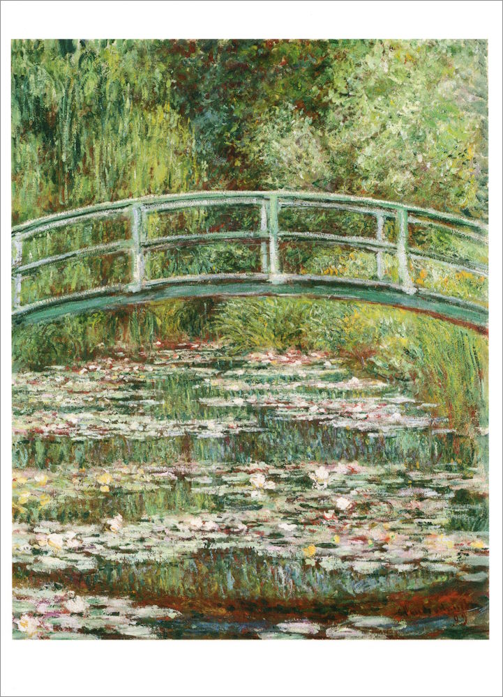 Kunstkarte Claude Monet Brücke über einen Seerosenteich